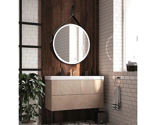 Купить Зеркало 100х100 см Art&Max Milan AM-Mil-1000-DS-F-Nero в магазине сантехники Santeh-Crystal.ru