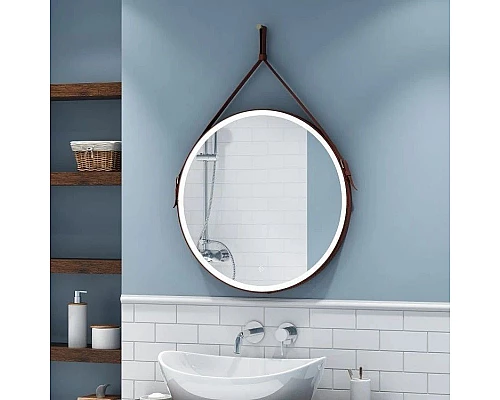 Купить Зеркало 80х80 см Art&Max Milan AM-Mil-800-DS-F-Brown в магазине сантехники Santeh-Crystal.ru