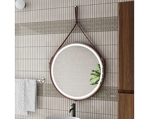 Купить Зеркало 80х80 см Art&Max Milan AM-Mil-800-DS-F-Brown в магазине сантехники Santeh-Crystal.ru