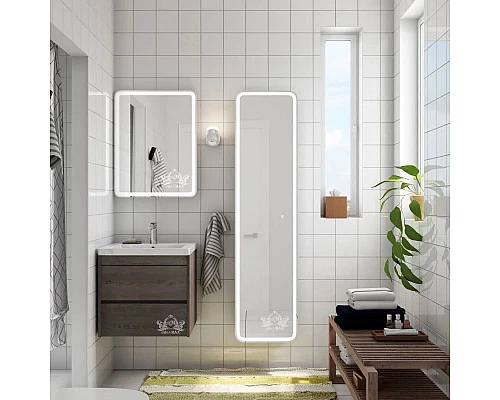 Приобрести Зеркальный шкаф 60х80 см белый матовый R Art&Max Platino AM-Pla-600-800-1D-R-DS-F в магазине сантехники Santeh-Crystal.ru