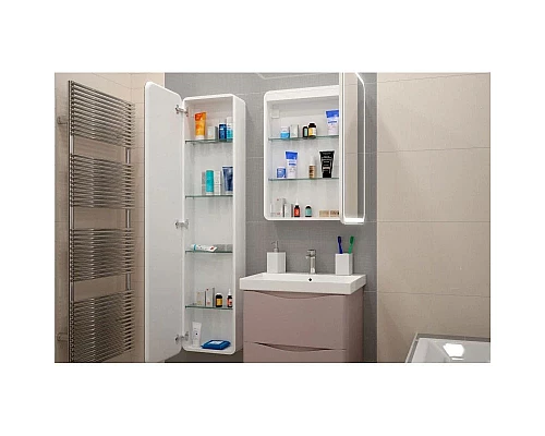 Приобрести Зеркальный шкаф 60х80 см белый матовый R Art&Max Platino AM-Pla-600-800-1D-R-DS-F в магазине сантехники Santeh-Crystal.ru