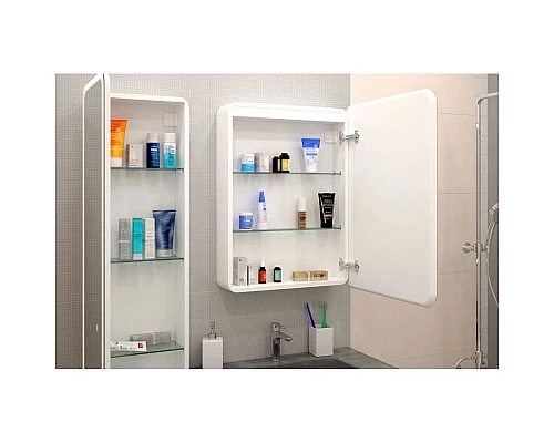 Приобрести Зеркальный шкаф 60х80 см белый матовый R Art&Max Platino AM-Pla-600-800-1D-R-DS-F в магазине сантехники Santeh-Crystal.ru