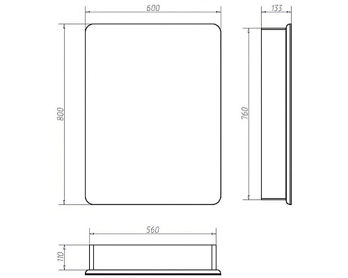 Приобрести Зеркальный шкаф 60х80 см белый матовый R Art&Max Platino AM-Pla-600-800-1D-R-DS-F в магазине сантехники Santeh-Crystal.ru