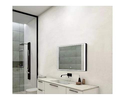 Заказать Зеркало 120х80 см Art&Max Arezzo AM-Are-1200-800-DS-FC-H-Nero в магазине сантехники Santeh-Crystal.ru