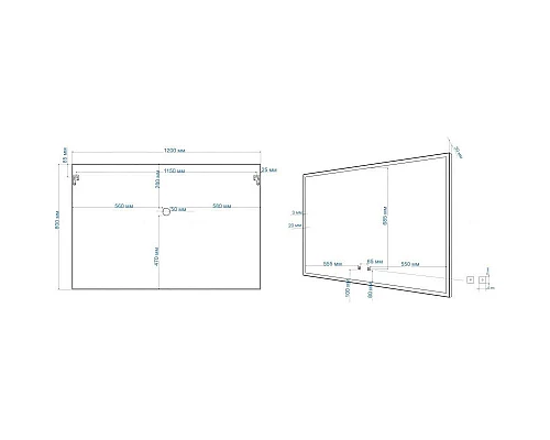 Заказать Зеркало 120х80 см Art&Max Arezzo AM-Are-1200-800-DS-FC-H-Nero в магазине сантехники Santeh-Crystal.ru