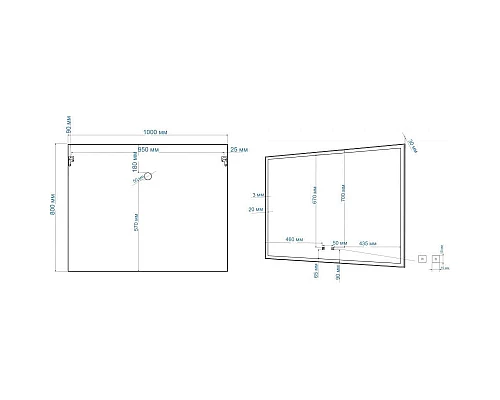 Заказать Зеркало 100х80 см Art&Max Arezzo AM-Are-1000-800-DS-FC-H-Nero в магазине сантехники Santeh-Crystal.ru
