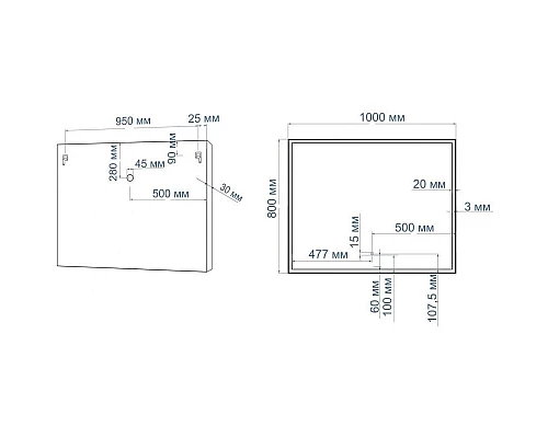 Заказать Зеркало 100х80 см Art&Max Arezzo AM-Are-1000-800-DS-FC в магазине сантехники Santeh-Crystal.ru
