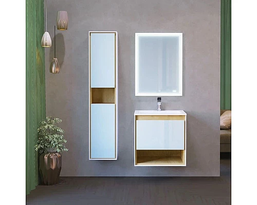 Приобрести Зеркало 60х80 см Jorno Glass Gla.02.60/W в магазине сантехники Santeh-Crystal.ru