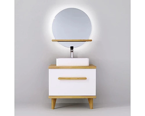 Купить Зеркало 75х75 см Jorno Simply Sim.02.75/P/W в магазине сантехники Santeh-Crystal.ru