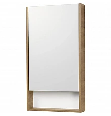 Зеркальный шкаф 45х85 см белый глянец/дуб рустикальный Акватон Сканди 1A252002SDZ90