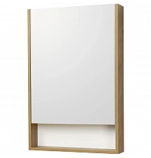 Зеркальный шкаф 55х85 см белый глянец/дуб рустикальный Акватон Сканди 1A252102SDZ90