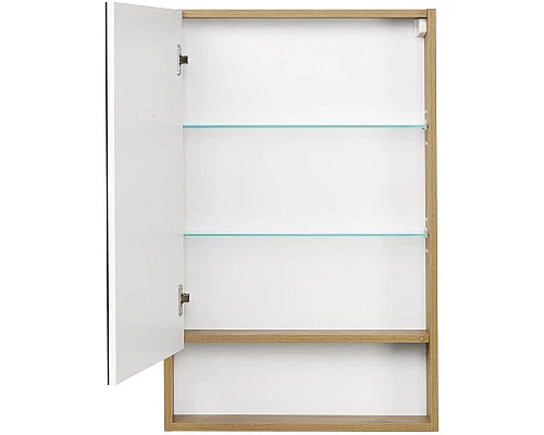 Приобрести Зеркальный шкаф 55х85 см белый глянец/дуб рустикальный Акватон Сканди 1A252102SDZ90 в магазине сантехники Santeh-Crystal.ru