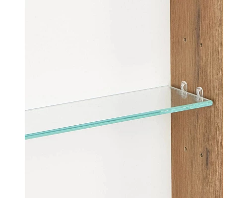 Приобрести Зеркальный шкаф 55х85 см белый глянец/дуб рустикальный Акватон Сканди 1A252102SDZ90 в магазине сантехники Santeh-Crystal.ru