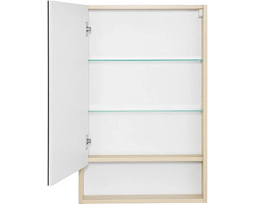 Купить Зеркальный шкаф 55х85 см белый глянец/дуб верона Акватон Сканди 1A252102SDB20 в магазине сантехники Santeh-Crystal.ru