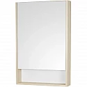 Зеркальный шкаф 55х85 см белый глянец/дуб верона Акватон Сканди 1A252102SDB20