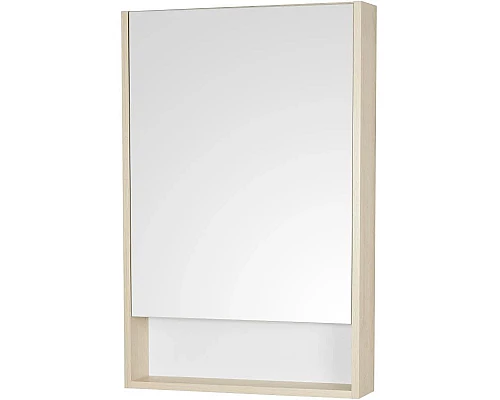Купить Зеркальный шкаф 55х85 см белый глянец/дуб верона Акватон Сканди 1A252102SDB20 в магазине сантехники Santeh-Crystal.ru