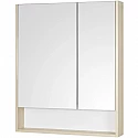 Зеркальный шкаф 70х85 см белый глянец/дуб верона Акватон Сканди 1A252202SDB20