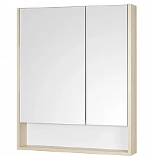 Зеркальный шкаф 70х85 см белый глянец/дуб верона Акватон Сканди 1A252202SDB20