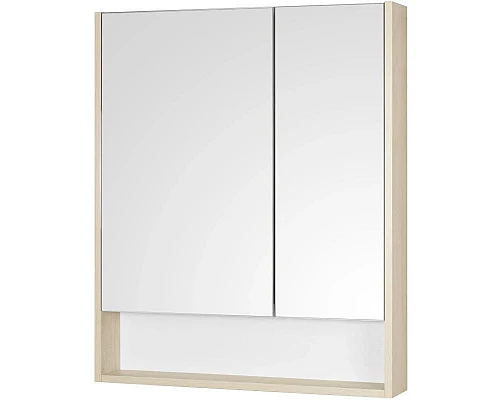 Приобрести Зеркальный шкаф 70х85 см белый глянец/дуб верона Акватон Сканди 1A252202SDB20 в магазине сантехники Santeh-Crystal.ru