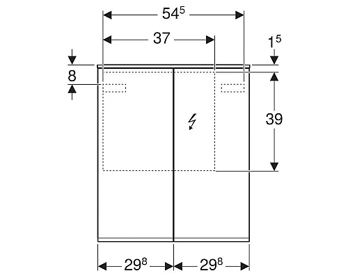 Заказать Зеркальный шкаф 60х70 см Geberit Option Plus 500.593.00.1 в магазине сантехники Santeh-Crystal.ru