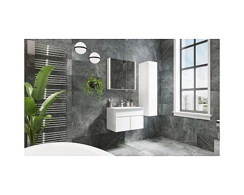 Купить Зеркальный шкаф 77,8х81 см белый глянец Roca Up ZRU9303017 в магазине сантехники Santeh-Crystal.ru