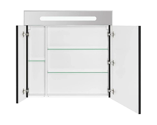 Заказать Зеркальный шкаф черный глянец 80х81 см Roca Victoria Nord Black Edition ZRU9000100 в магазине сантехники Santeh-Crystal.ru