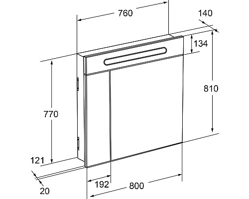 Заказать Зеркальный шкаф черный глянец 80х81 см Roca Victoria Nord Black Edition ZRU9000100 в магазине сантехники Santeh-Crystal.ru