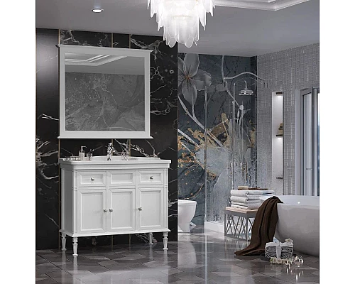 Приобрести Зеркало 104,5х94,5 см белый матовый Opadiris Кантара 00-00003714 в магазине сантехники Santeh-Crystal.ru