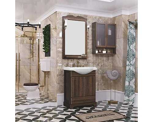 Приобрести Зеркало 65х103,5 см орех антикварный Opadiris Клио в магазине сантехники Santeh-Crystal.ru