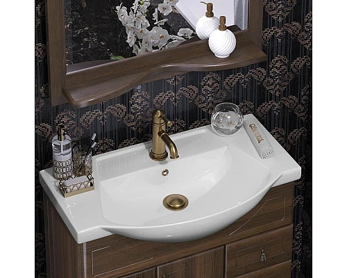 Приобрести Зеркало 71,5х103,5 см орех антикварный Opadiris Клио в магазине сантехники Santeh-Crystal.ru