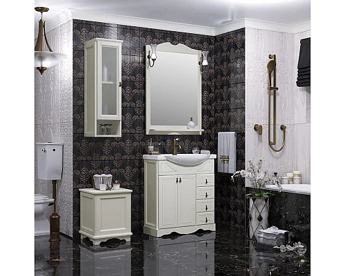 Приобрести Зеркало 71,5х103,5 см слоновая кость Opadiris Клио в магазине сантехники Santeh-Crystal.ru