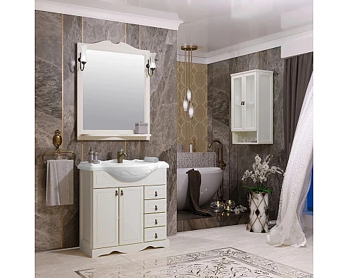 Купить Зеркало 82х103,5 см слоновая кость Opadiris Клио в магазине сантехники Santeh-Crystal.ru