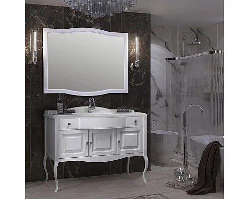 Приобрести Зеркало 118х90 см белый матовый Opadiris Лаура Z0000012471 в магазине сантехники Santeh-Crystal.ru