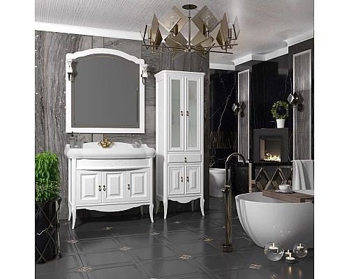 Купить Зеркало 96х103,1 см белый матовый Opadiris Лоренцо в магазине сантехники Santeh-Crystal.ru