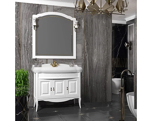 Купить Зеркало 96х103,1 см белый матовый Opadiris Лоренцо в магазине сантехники Santeh-Crystal.ru