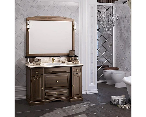 Купить Зеркало 118х95 см орех антикварный Opadiris Лучия в магазине сантехники Santeh-Crystal.ru