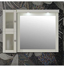 Зеркальный шкаф 101х78 см слоновая кость Opadiris Мираж