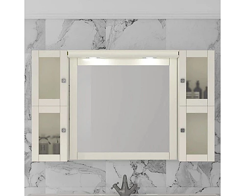 Купить Зеркальный шкаф 124х78 см слоновая кость Opadiris Мираж в магазине сантехники Santeh-Crystal.ru