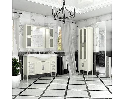 Купить Зеркальный шкаф 124х78 см слоновая кость Opadiris Мираж в магазине сантехники Santeh-Crystal.ru