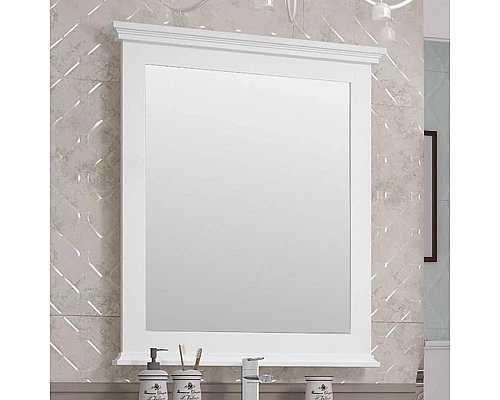 Приобрести Зеркало 80х88 см белый матовый Opadiris Палермо 00-00002351 в магазине сантехники Santeh-Crystal.ru