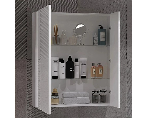 Купить Зеркальный шкаф 70х80 см белый глянец Opadiris Арабеска 00-00005577 в магазине сантехники Santeh-Crystal.ru