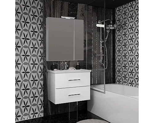 Купить Зеркальный шкаф 70х80 см белый глянец Opadiris Арабеска 00-00005577 в магазине сантехники Santeh-Crystal.ru