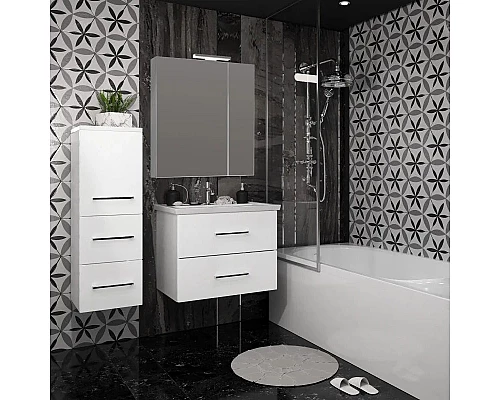 Купить Зеркальный шкаф 70х80 см белый глянец Opadiris Арабеска 00-00005577 в магазине сантехники Santeh-Crystal.ru