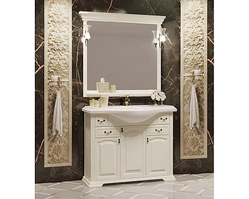 Купить Зеркало 109х101 см слоновая кость Opadiris Риспекто в магазине сантехники Santeh-Crystal.ru