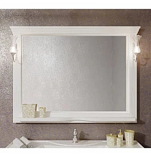 Зеркало 129х101 см белый матовый Opadiris Риспекто