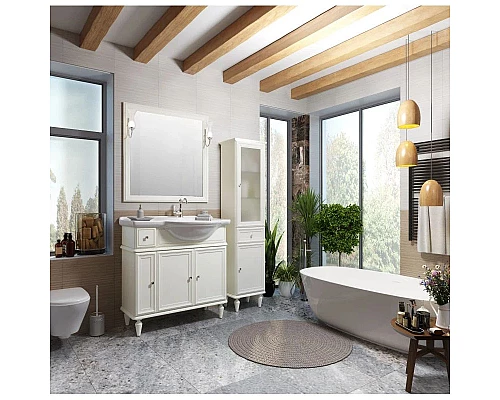 Купить Зеркало 90х90 см слоновая кость Opadiris Санрайз в магазине сантехники Santeh-Crystal.ru