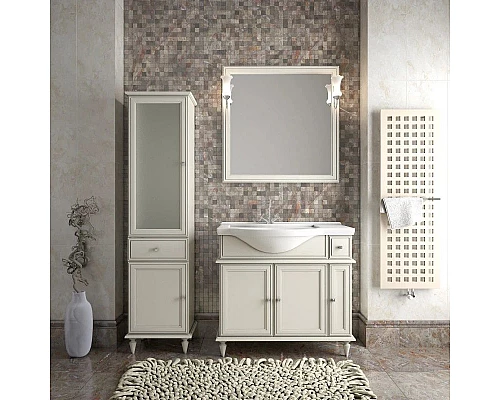 Купить Зеркало 90х90 см слоновая кость Opadiris Санрайз в магазине сантехники Santeh-Crystal.ru