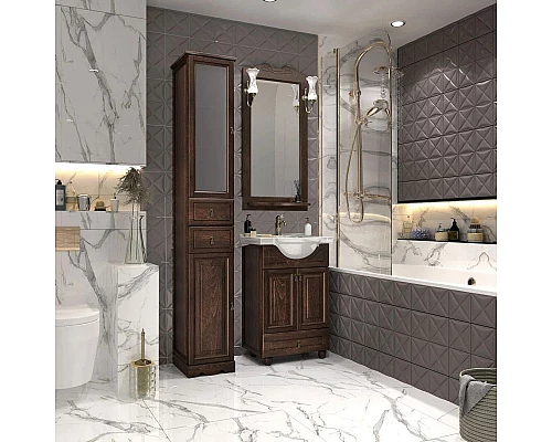 Приобрести Зеркало 51х103,5 см орех антикварный Opadiris Тибет в магазине сантехники Santeh-Crystal.ru