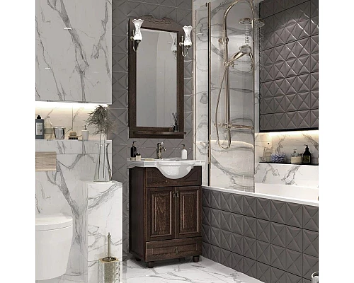 Приобрести Зеркало 51х103,5 см орех антикварный Opadiris Тибет в магазине сантехники Santeh-Crystal.ru