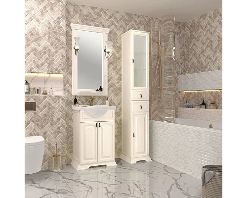 Приобрести Зеркало 57,5х101 см слоновая кость Opadiris Риспекто в магазине сантехники Santeh-Crystal.ru